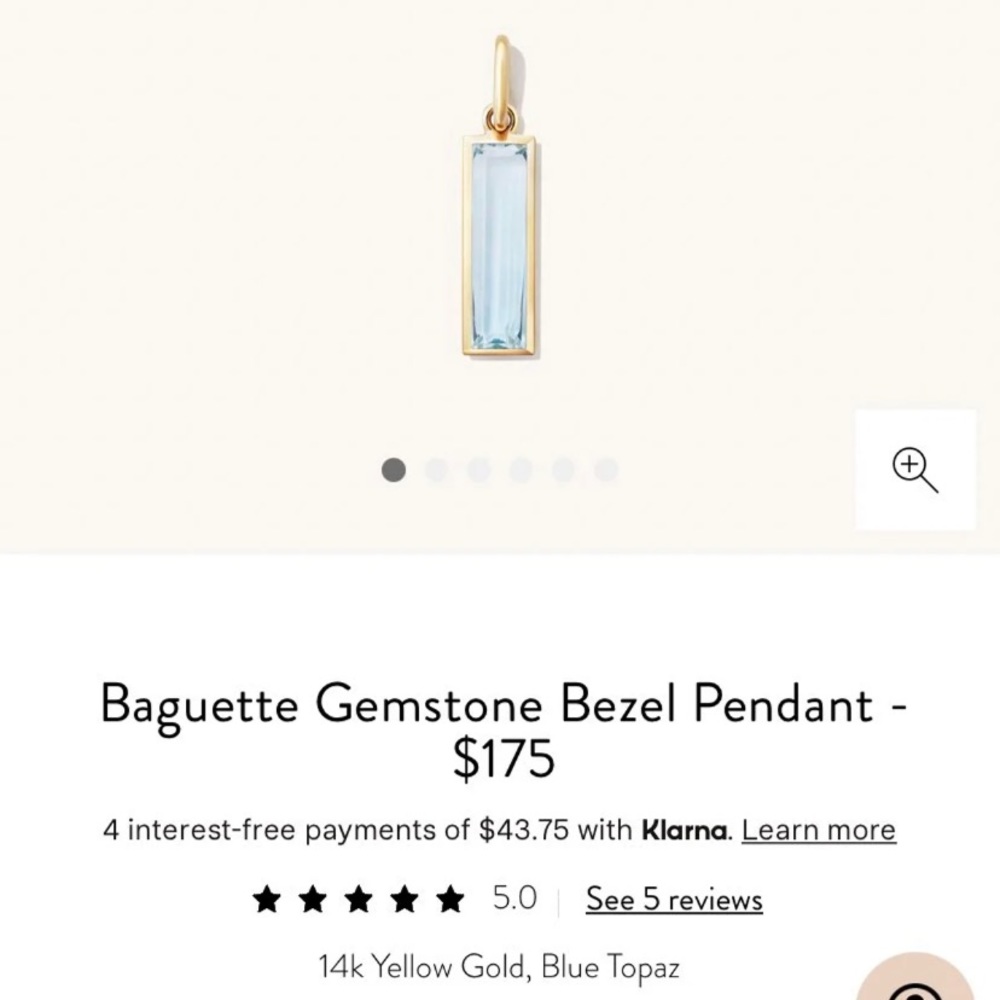 Mejuri 14k Gold & Topaz Pendant